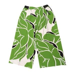 Worthington Crop Length Wide Leg Pants Womens Medium NEW Green‎ Nalani Floral